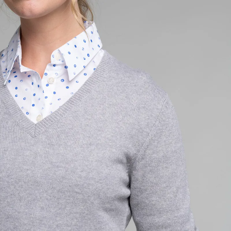 Schoffel Womens Merino V Neck Sweater Silver Grey-3